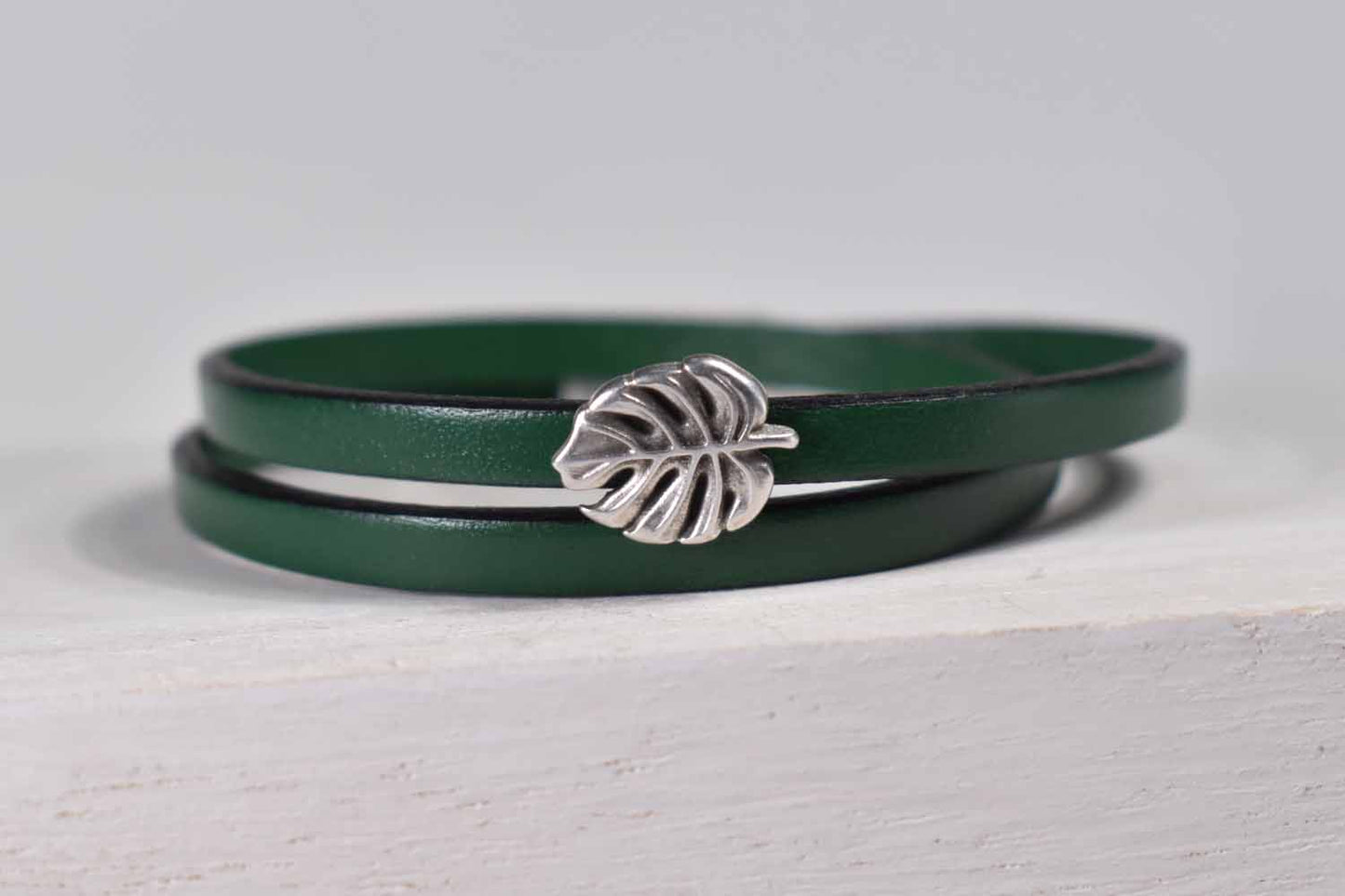 Monstera Leather Bracelet