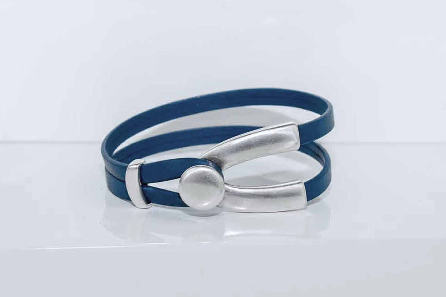 Rachel Leather Bracelet - Blue - Tina Lilja