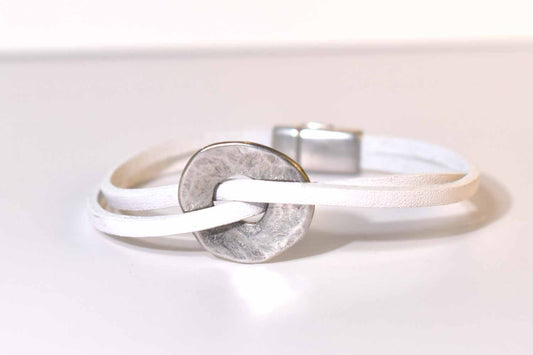 Demi Leather Bracelet - White