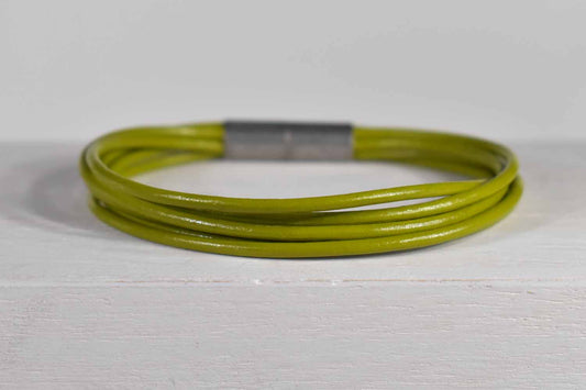 Mimi Leather Bracelet - Moss Green