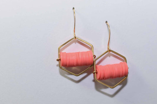 Paige Earrings - Coral